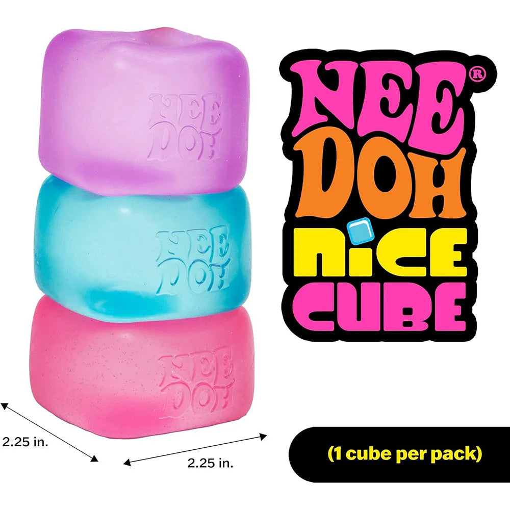 NeeDoh Nice Cube Sensory Squeeze & Stress Relief Fidget Toy – 2.25 Inch