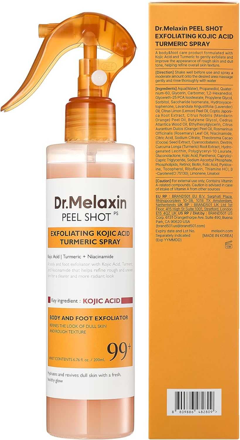 Dr.Melaxin Peel Shot Kojic Acid & Turmeric Exfoliating Body Spray 200ml