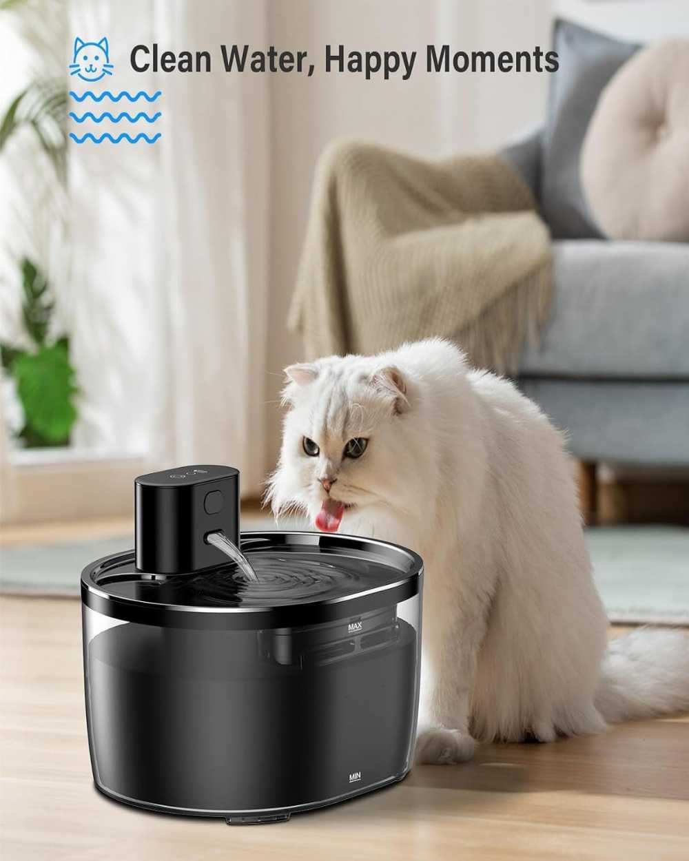 Cat Water Fountain Replacement Filters 8-Pack – 3-Layer Activated Carbon Filter for Automatic Pet Dispensers