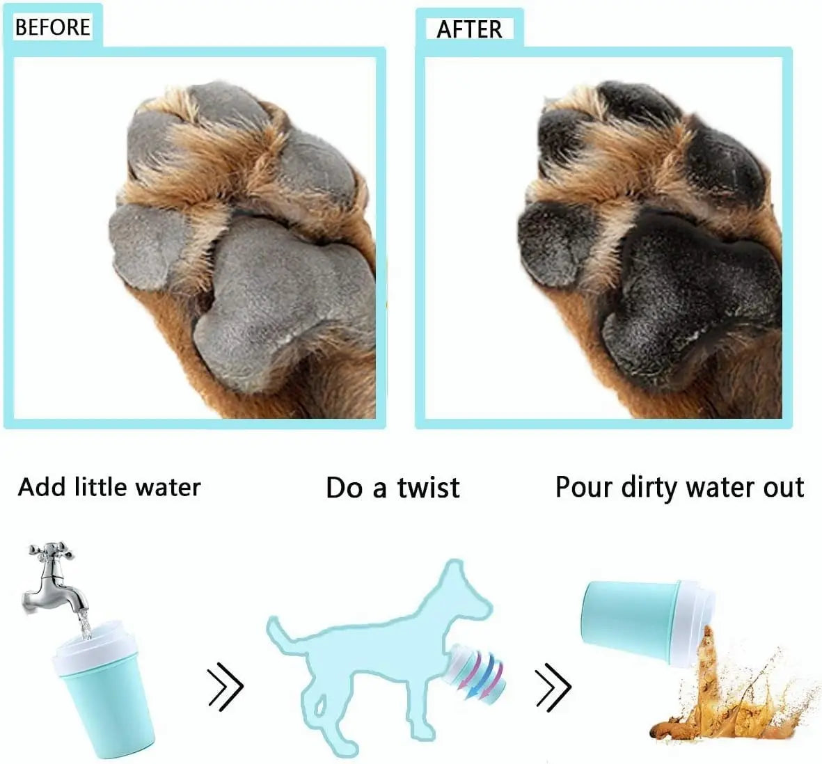 Before and after comparison of a dog&