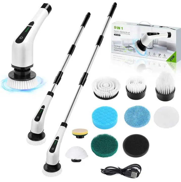 9-in-1 cleaning tool set with various attachments on a white background