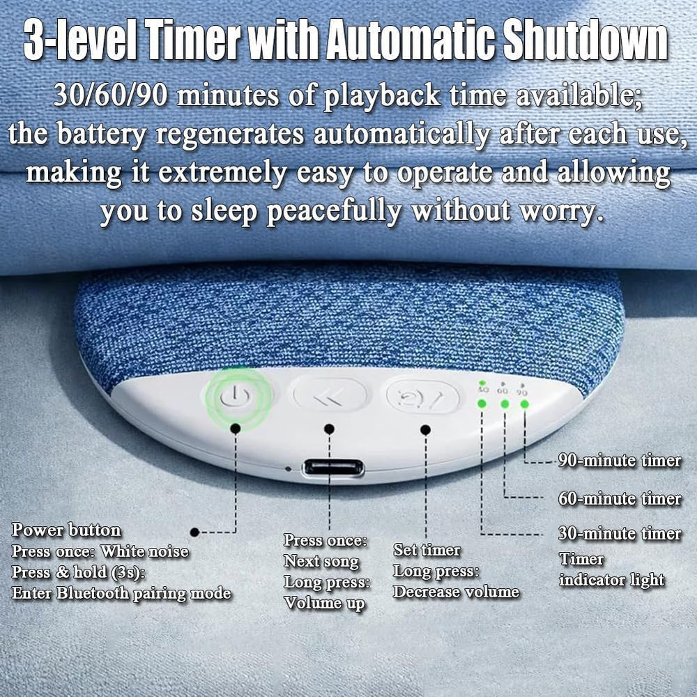 Bluetooth Pillow Speaker for Sleep, Relaxation & Music