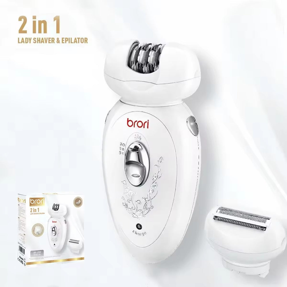 2-in-1 Lady Shaver & Epilator – USB Rechargeable Electric Hair Removal Kit for Bikini, Underarm & Legs