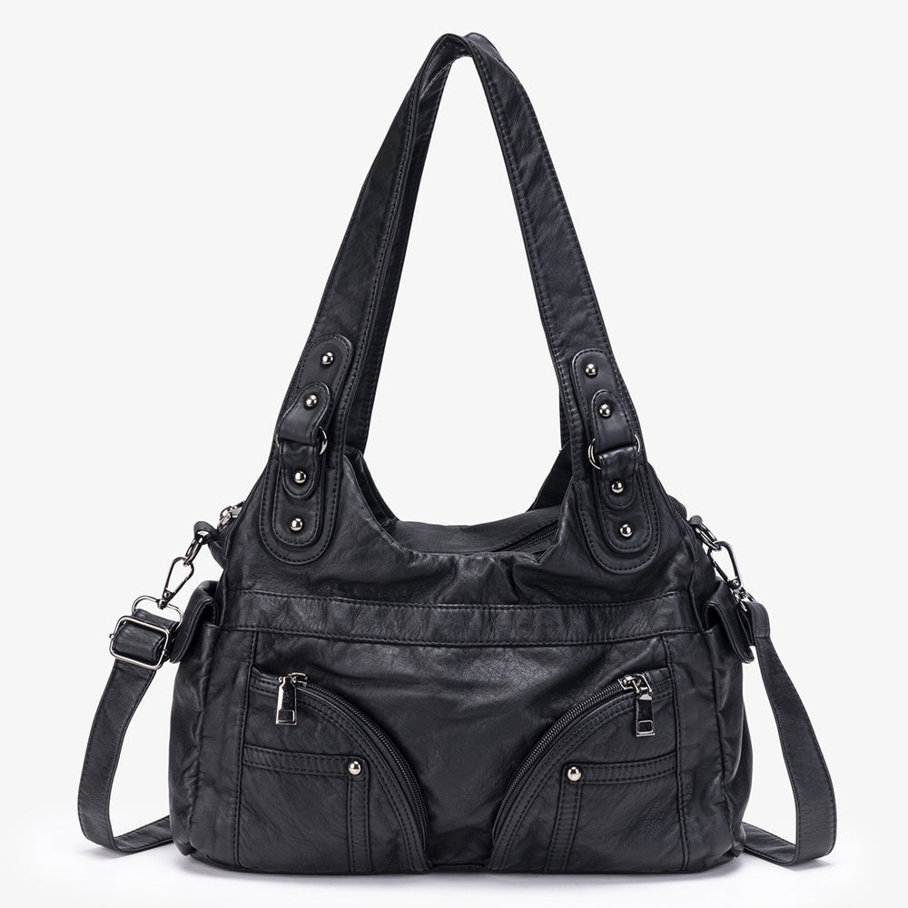 Women's Rivet PU Leather Shoulder & Crossbody Bag