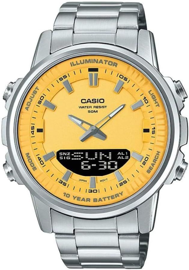 Casio Men's AMW-880D-9AVDF Analog-Digital Watch – 50M Water Resistant, World Time & LED Light