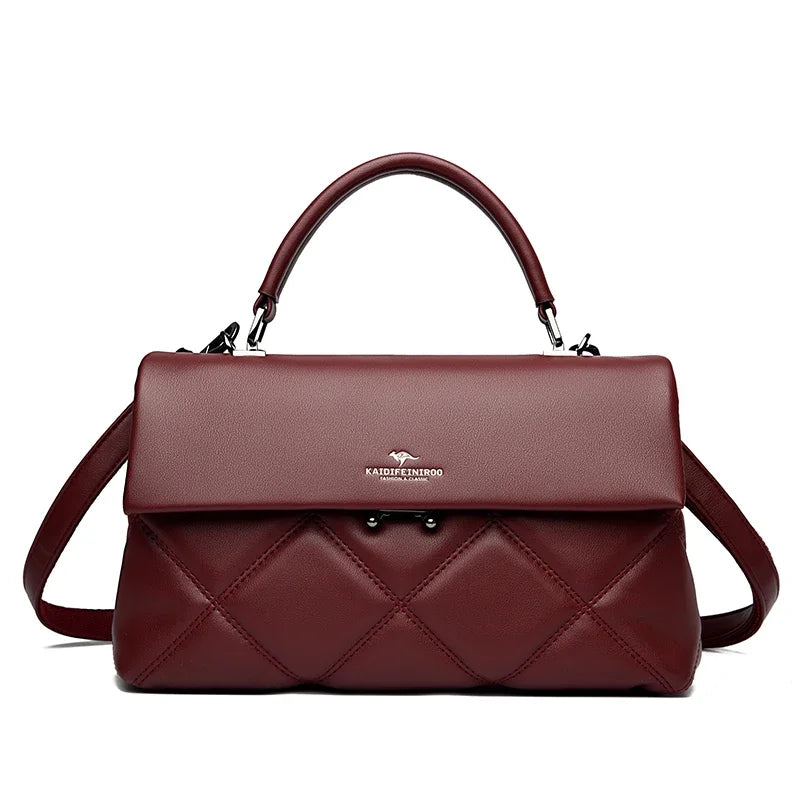 Korean Style Soft Leather Luxury Shoulder &amp; Crossbody Bag for Women
