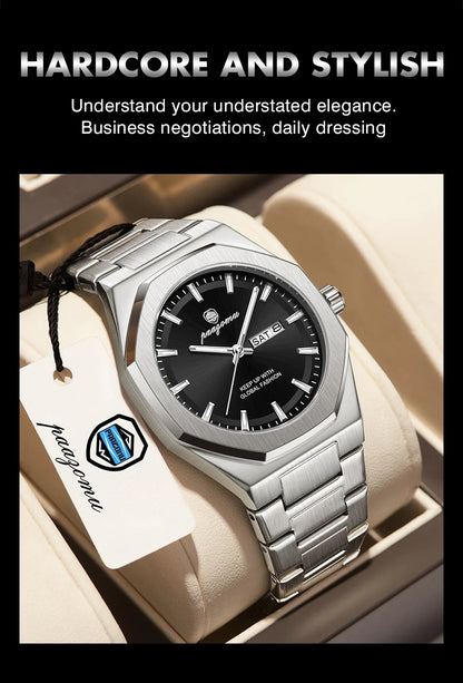 Luxury Stainless Steel Digital Quartz Watch