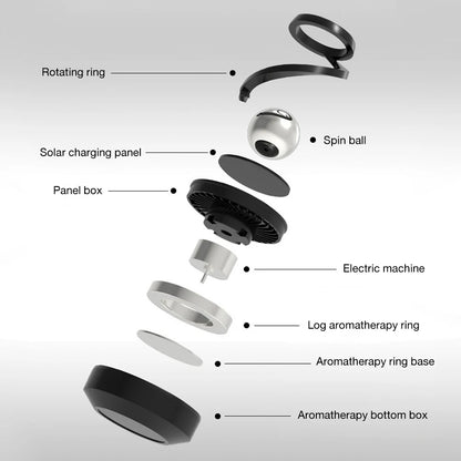 Solar Powered Rotating Car Air Freshener &amp; Aromatherapy Diffuser