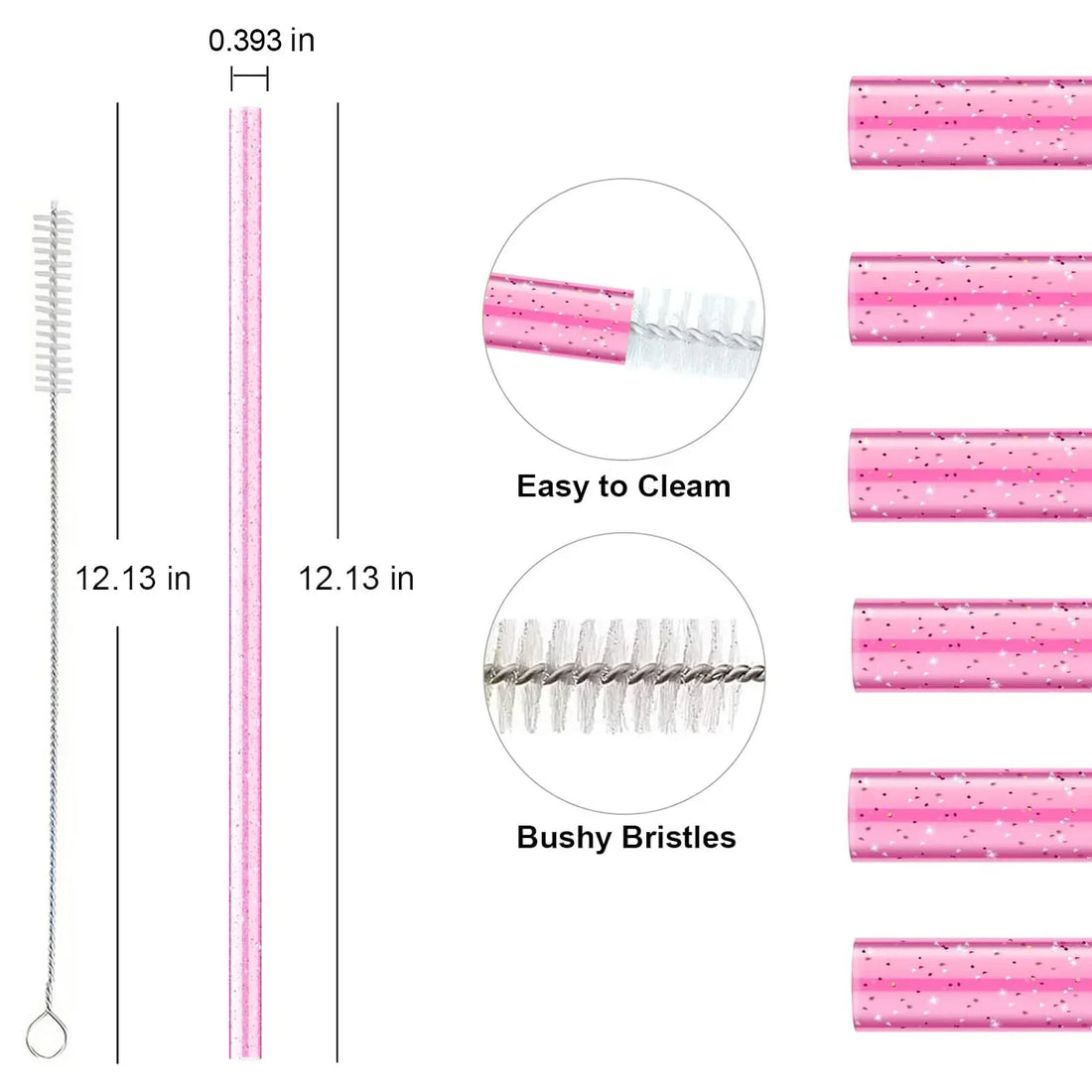 10-Piece Stanley Cup Accessories Set with Straws, Brush &amp; Flower Charms