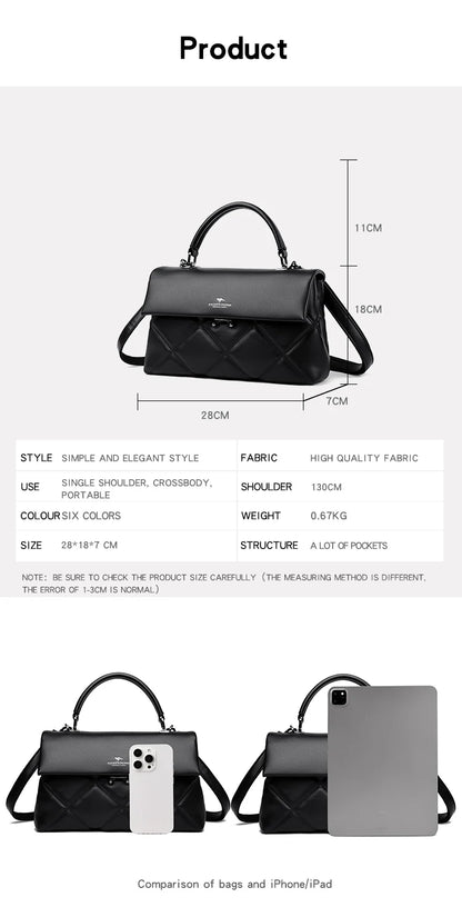Korean Style Soft Leather Luxury Shoulder &amp; Crossbody Bag for Women