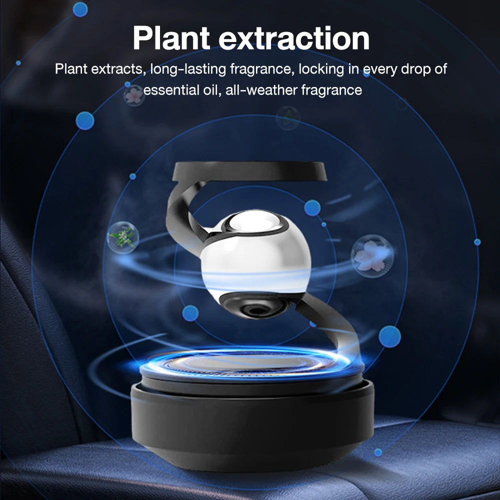 Solar Powered Rotating Car Air Freshener &amp; Aromatherapy Diffuser