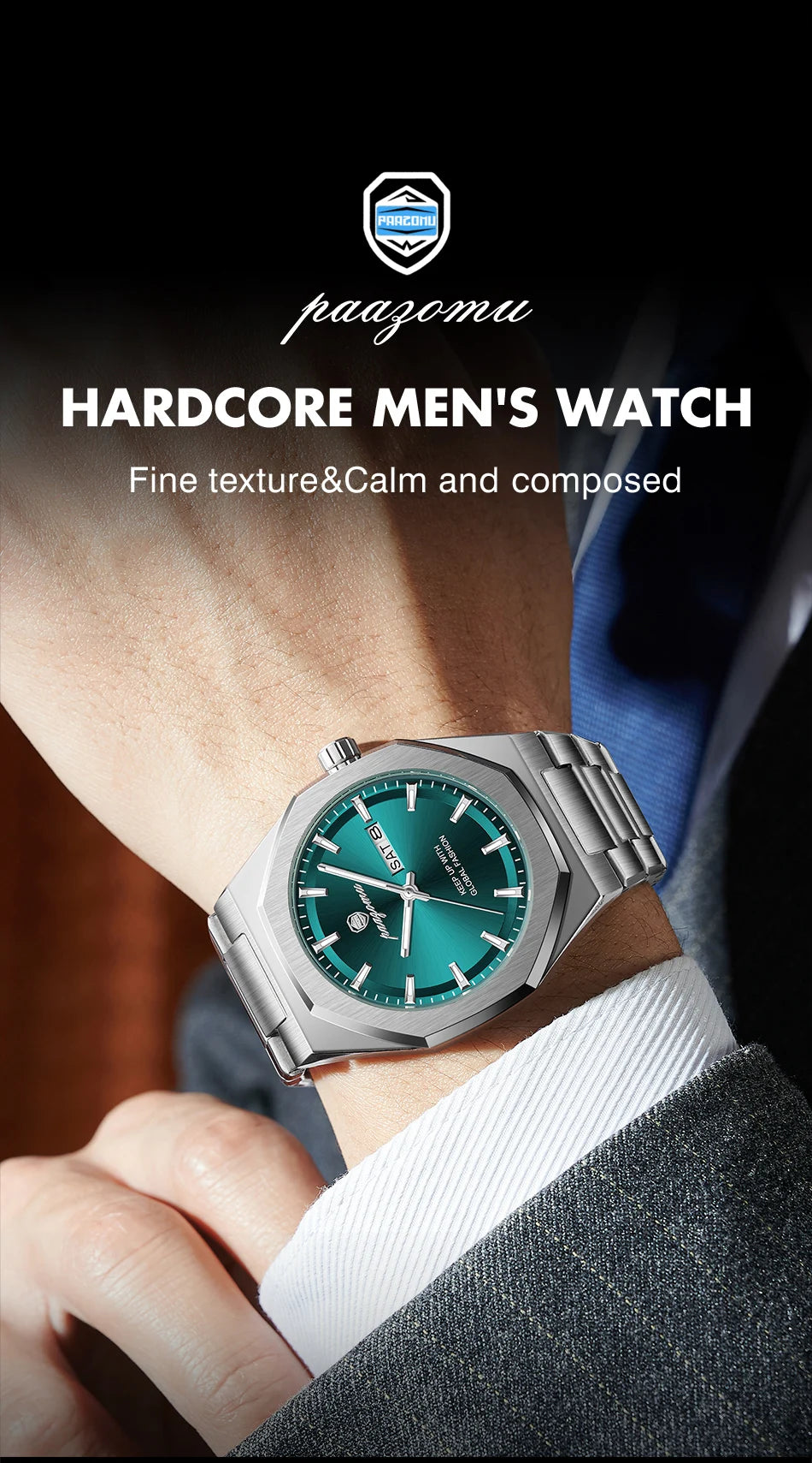 Luxury Stainless Steel Digital Quartz Watch