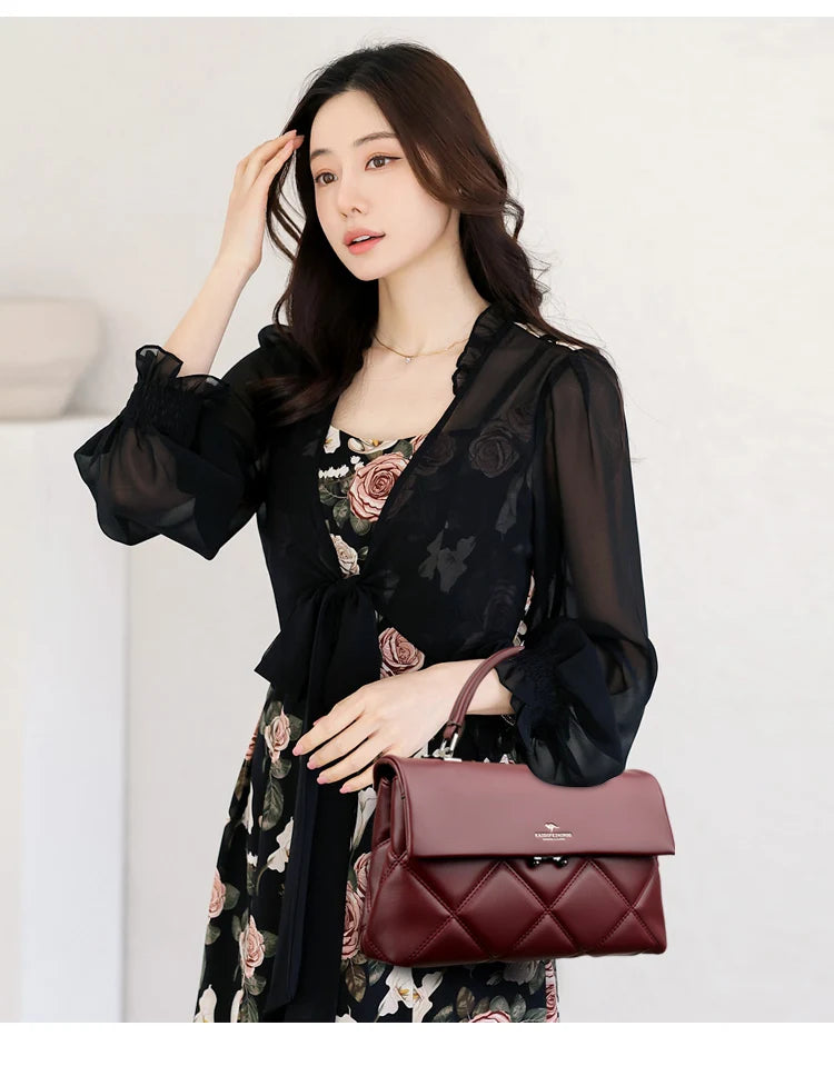 Korean Style Soft Leather Luxury Shoulder &amp; Crossbody Bag for Women