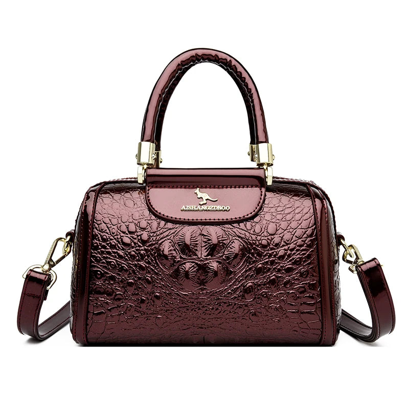 Women’s Crocodile Pattern Baguette Shoulder Bag
