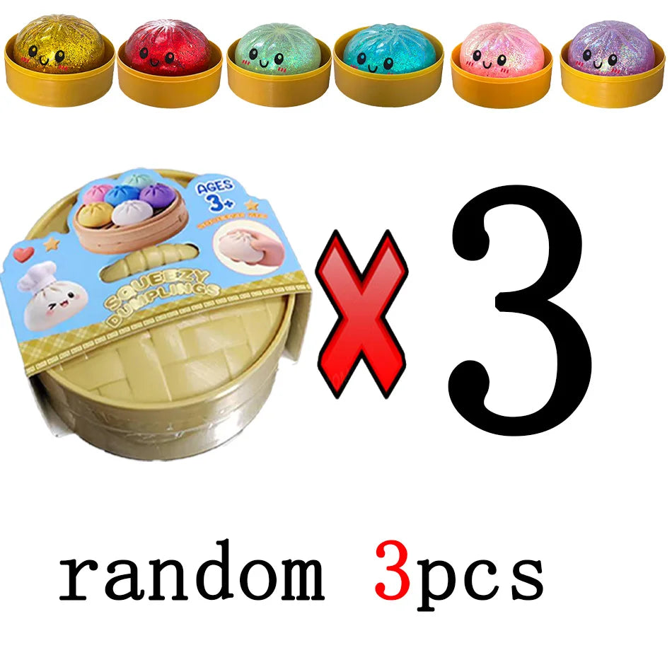 Glitter Dumpling Squishy Sensory Squeeze Toy for Stress Relief