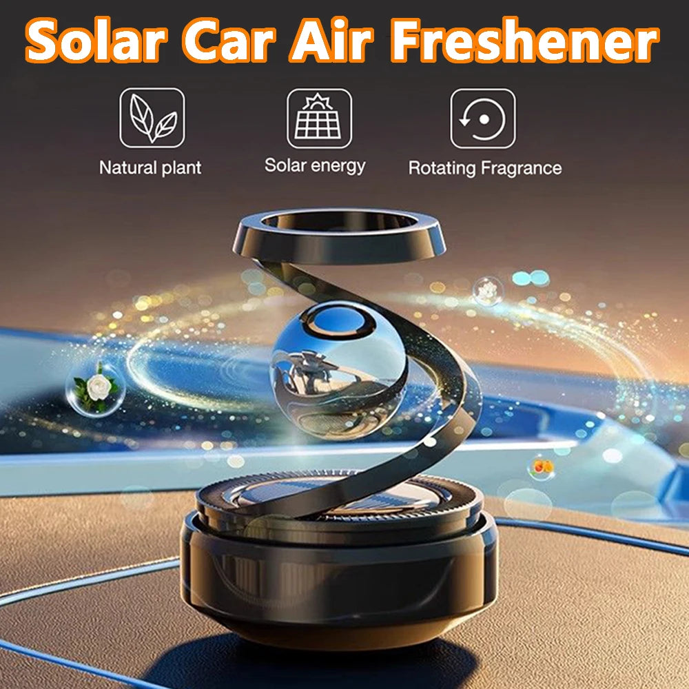 Solar Powered Rotating Car Air Freshener &amp; Aromatherapy Diffuser