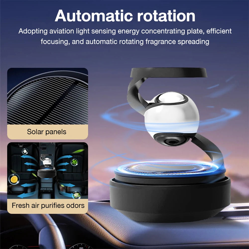 Solar Powered Rotating Car Air Freshener &amp; Aromatherapy Diffuser