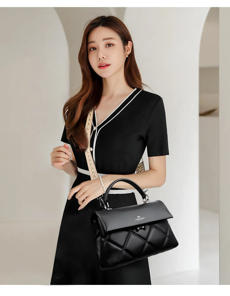 Korean Style Soft Leather Luxury Shoulder &amp; Crossbody Bag for Women
