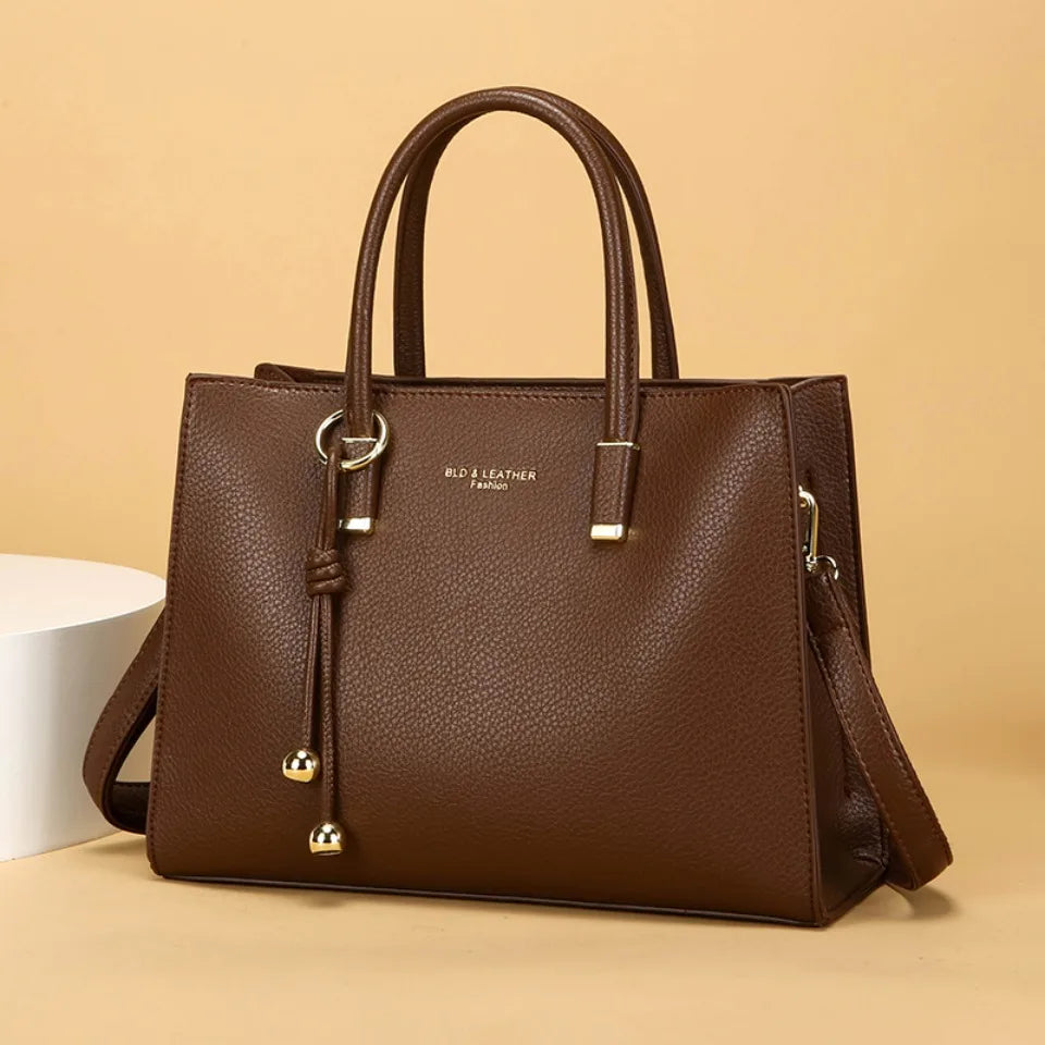 Genuine Leather Large Capacity Tote &amp; Crossbody Handbag for Women