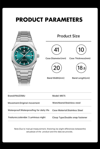 Luxury Stainless Steel Digital Quartz Watch