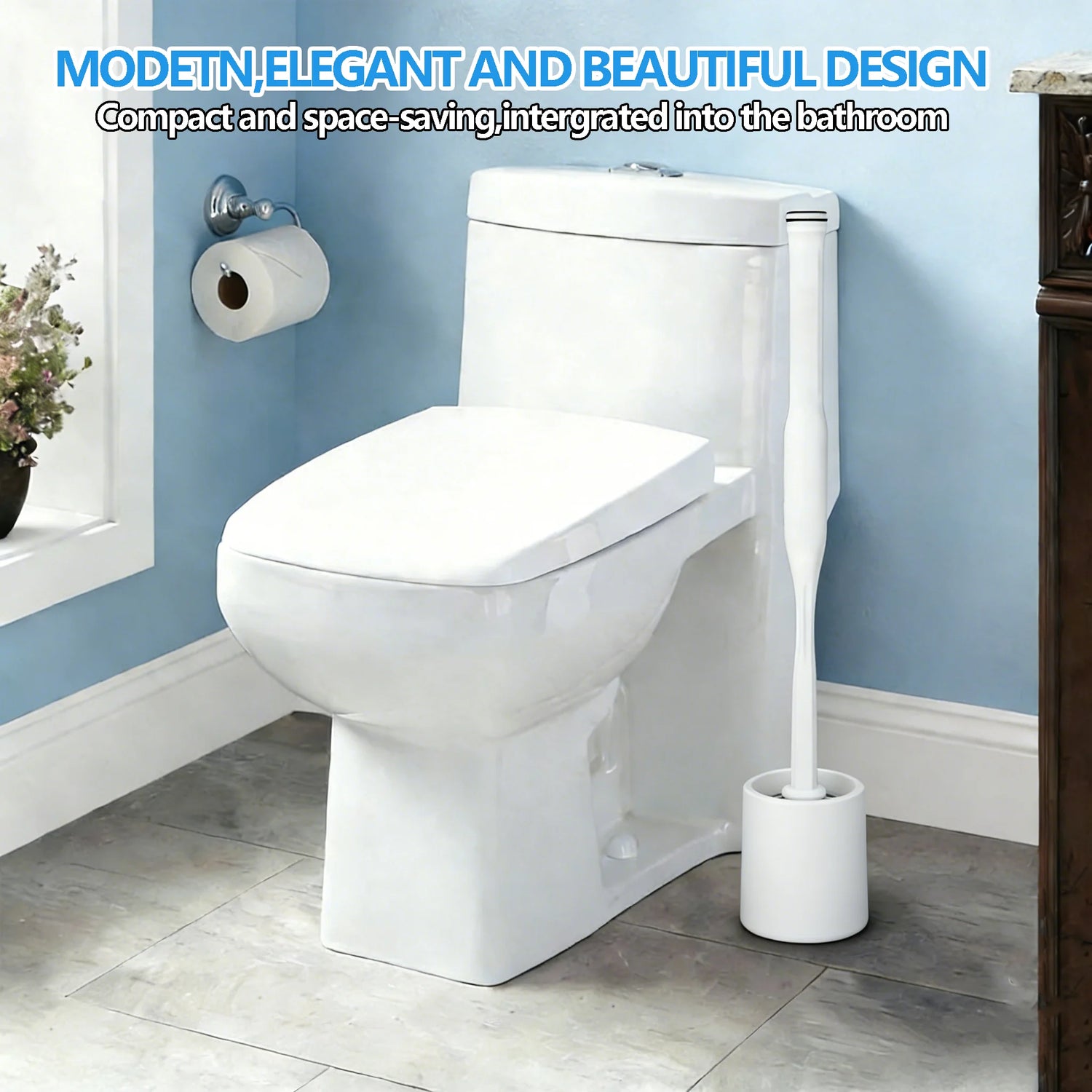 Electric Toilet Cleaning Brush with Adjustable Nylon Bristles