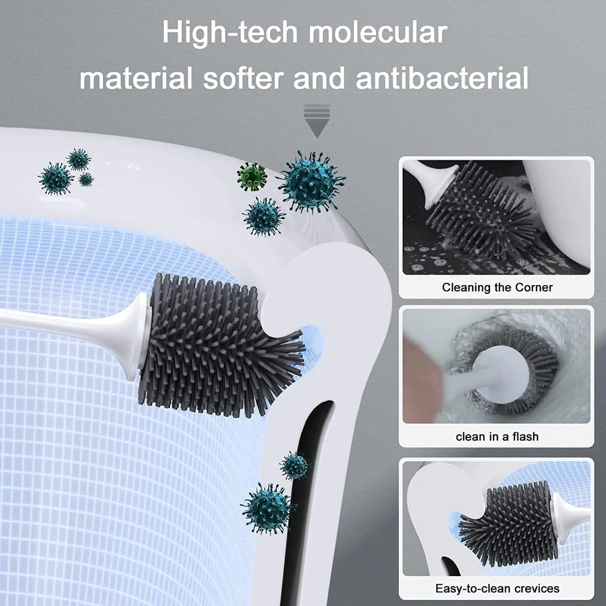 Electric Toilet Cleaning Brush with Adjustable Nylon Bristles