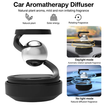 Solar Powered Rotating Car Air Freshener &amp; Aromatherapy Diffuser
