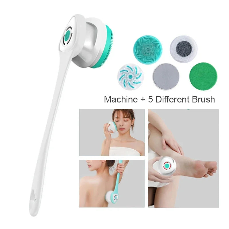 5-in-1 Rechargeable Electric Body Scrubber and Shower Cleaning Brush