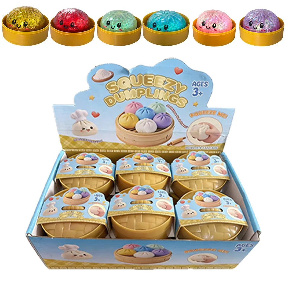 Glitter Dumpling Squishy Sensory Squeeze Toy for Stress Relief