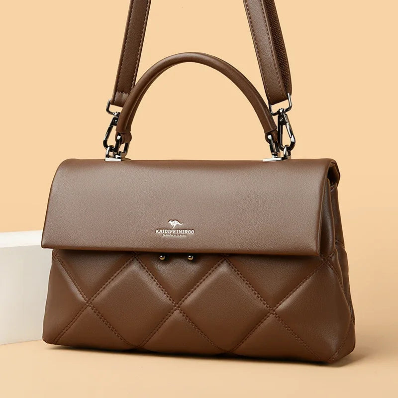 Korean Style Soft Leather Luxury Shoulder &amp; Crossbody Bag for Women
