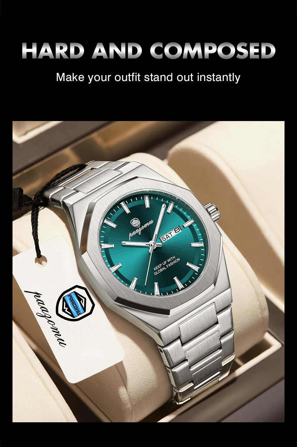 Luxury Stainless Steel Digital Quartz Watch