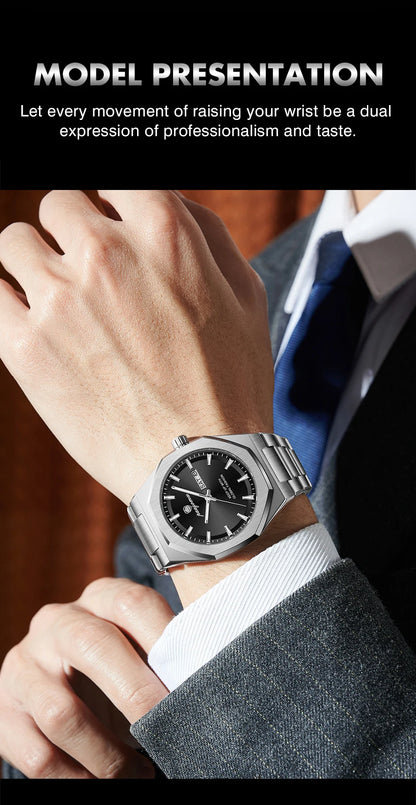 Luxury Stainless Steel Digital Quartz Watch