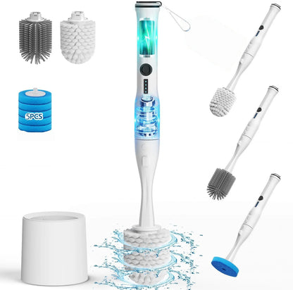 Electric Toilet Cleaning Brush with Adjustable Nylon Bristles