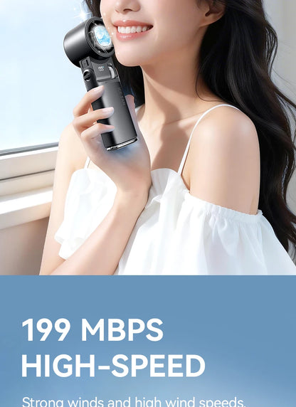 JPNPL 6000mAh Semiconductor Cooling Mini Handheld Fan with Ice Pack &amp; 12H Battery