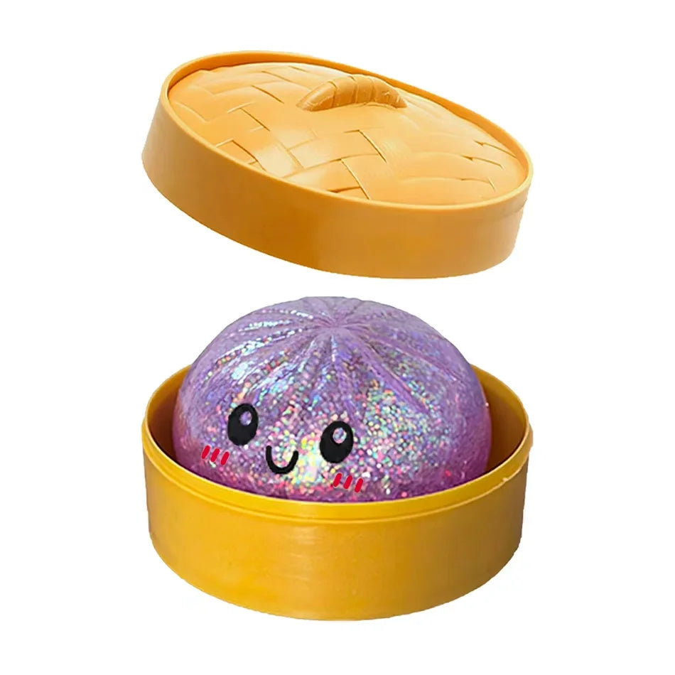 Glitter Dumpling Squishy Sensory Squeeze Toy for Stress Relief