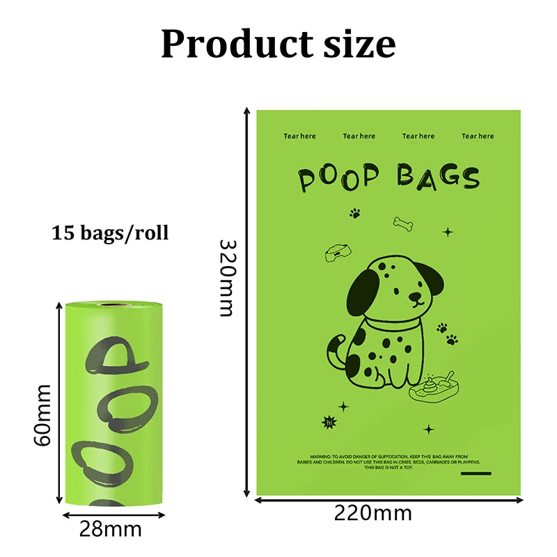 Extra Thick Biodegradable Dog Poop Bags with Adjustable Dispenser – 100% Leak Proof