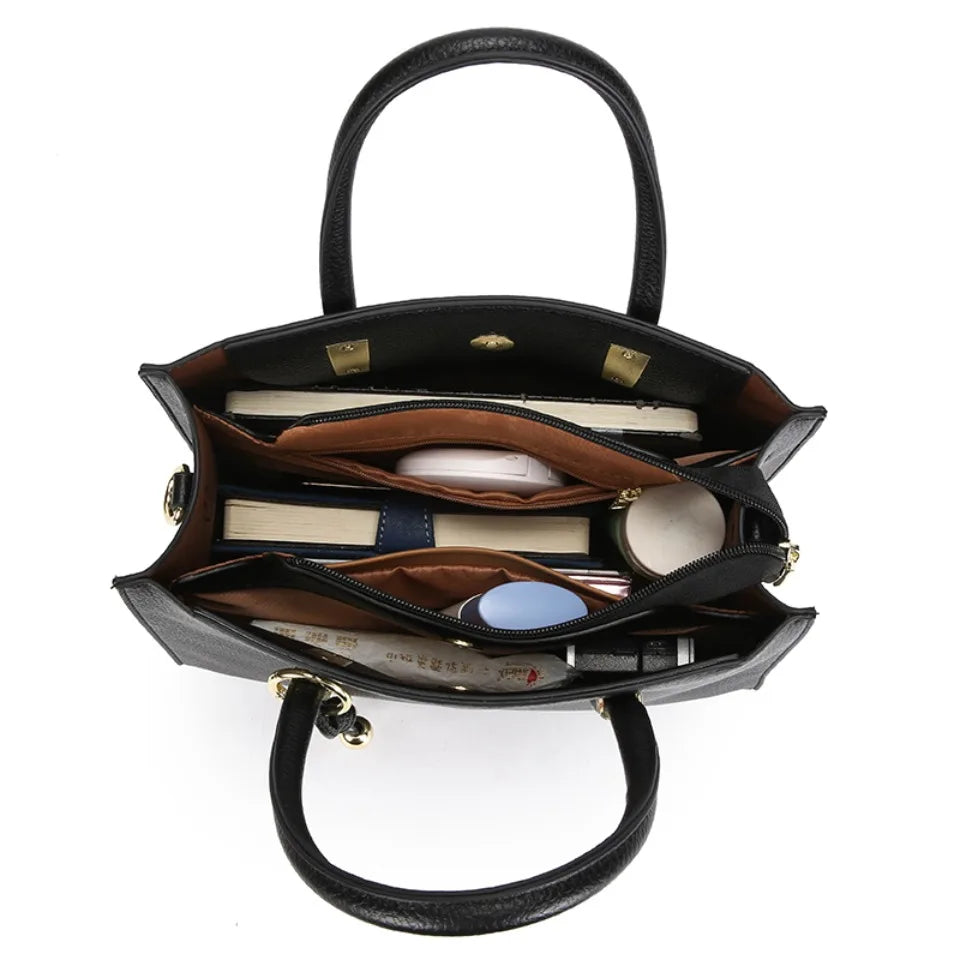 Genuine Leather Large Capacity Tote &amp; Crossbody Handbag for Women
