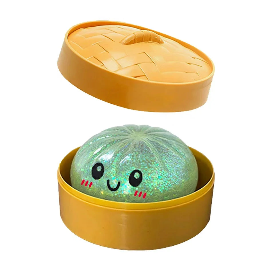 Glitter Dumpling Squishy Sensory Squeeze Toy for Stress Relief