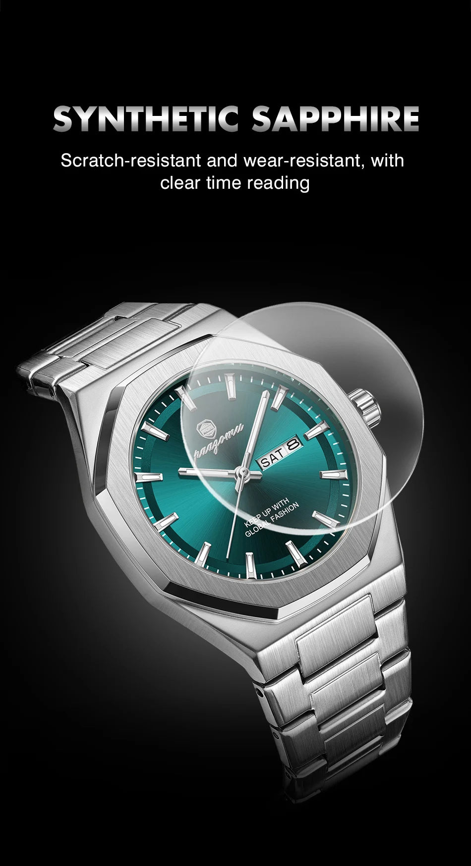 Luxury Stainless Steel Digital Quartz Watch