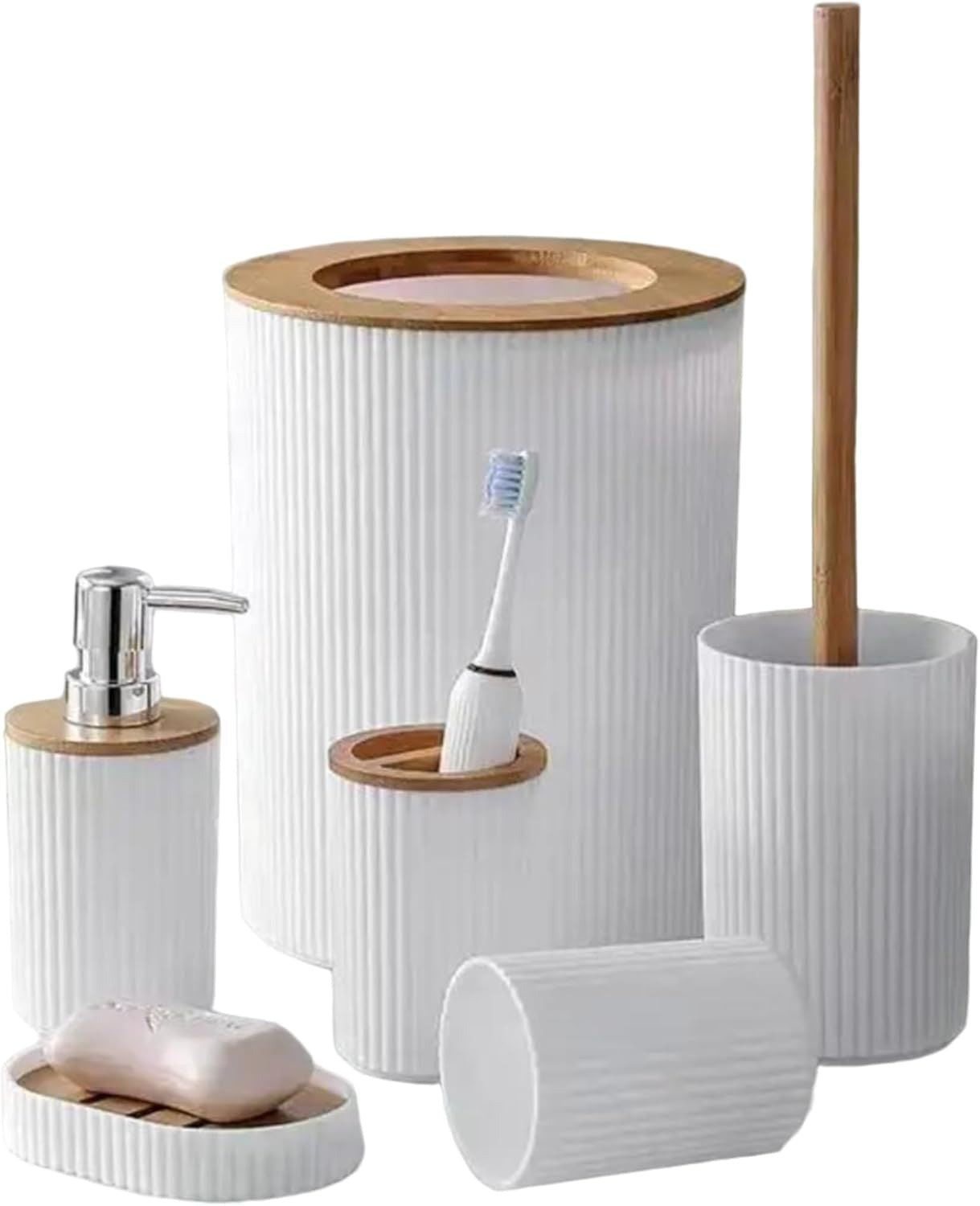 6-Piece Bathroom Accessories Set – Modern Bathroom Organizer for Home & Hotel