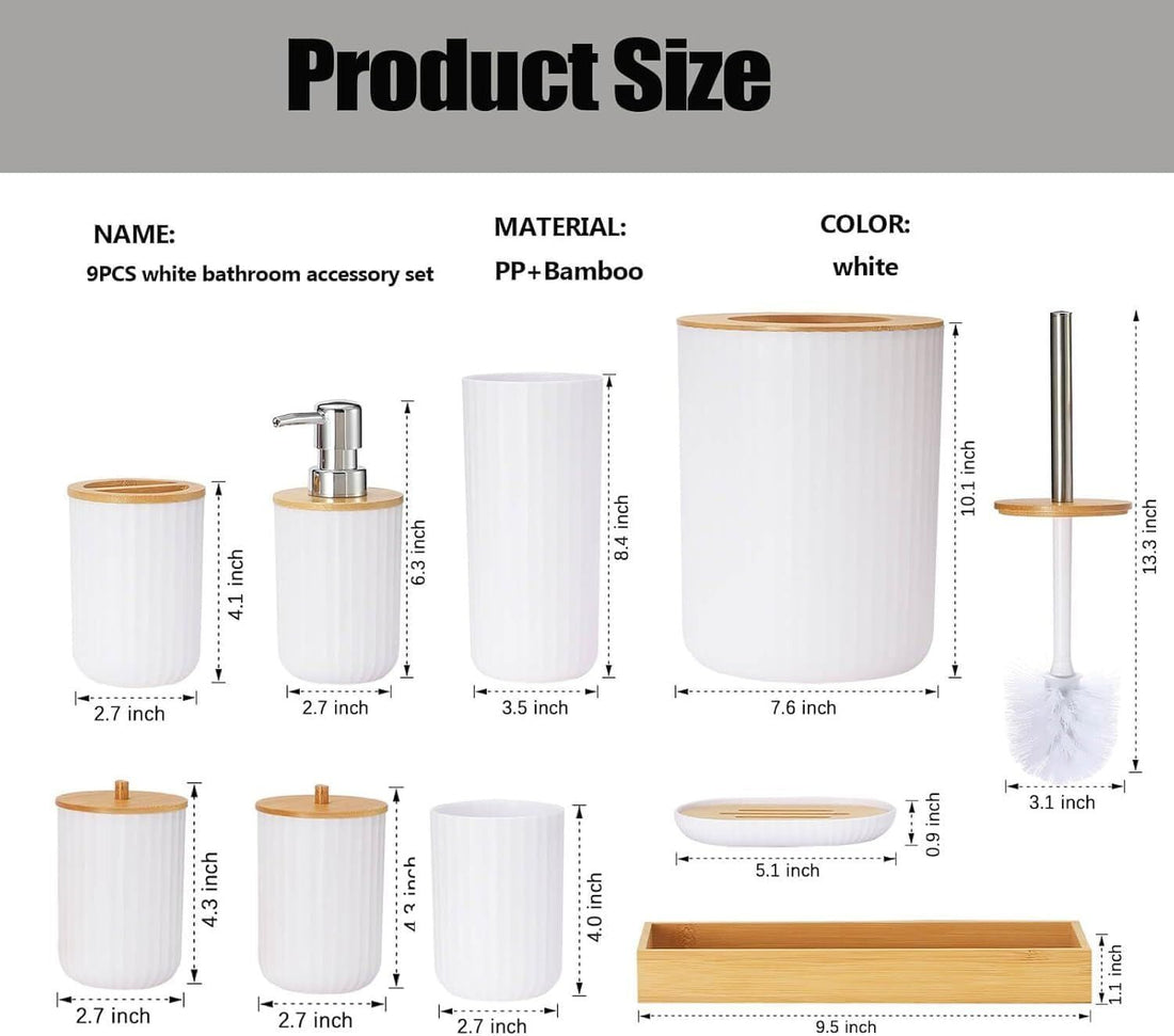 6-Piece Modern Bathroom Accessories Set for Home &amp; Hotel