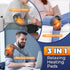 3-in-1 relaxing heating pads being used by people on a couch and at a desk.
