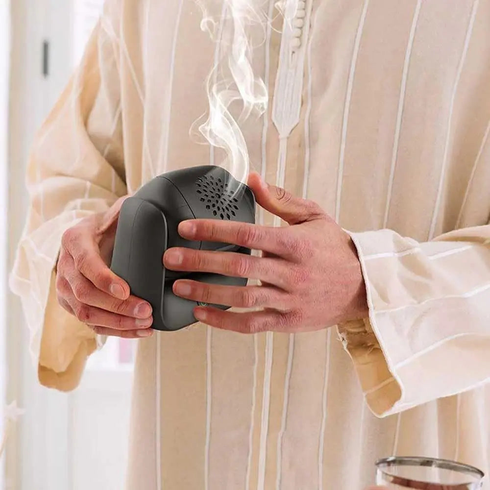 Rotational Incense Burner - 90° Rotation, 1500mAh Battery, Type-C Charging, LED Indicator for Home, Office & Car Use