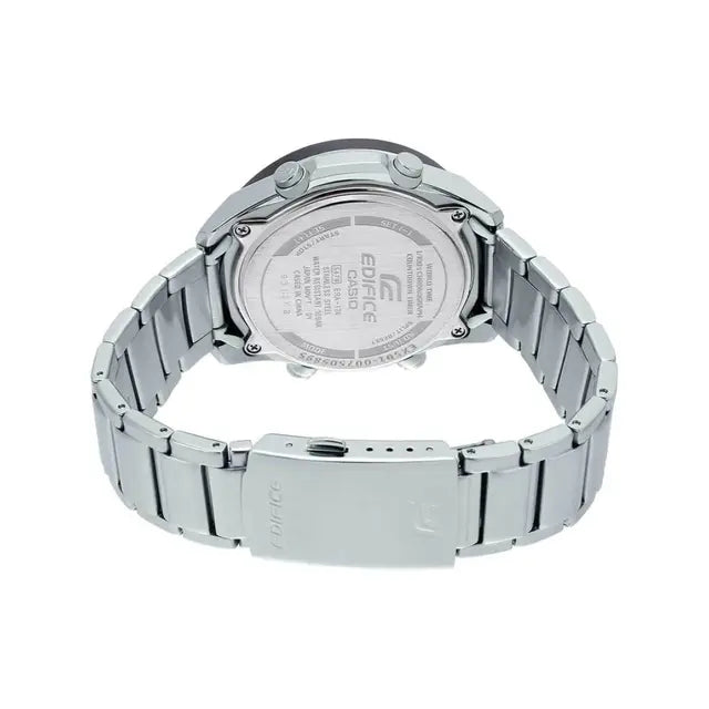 Silver Casio Edifice watch on a white background