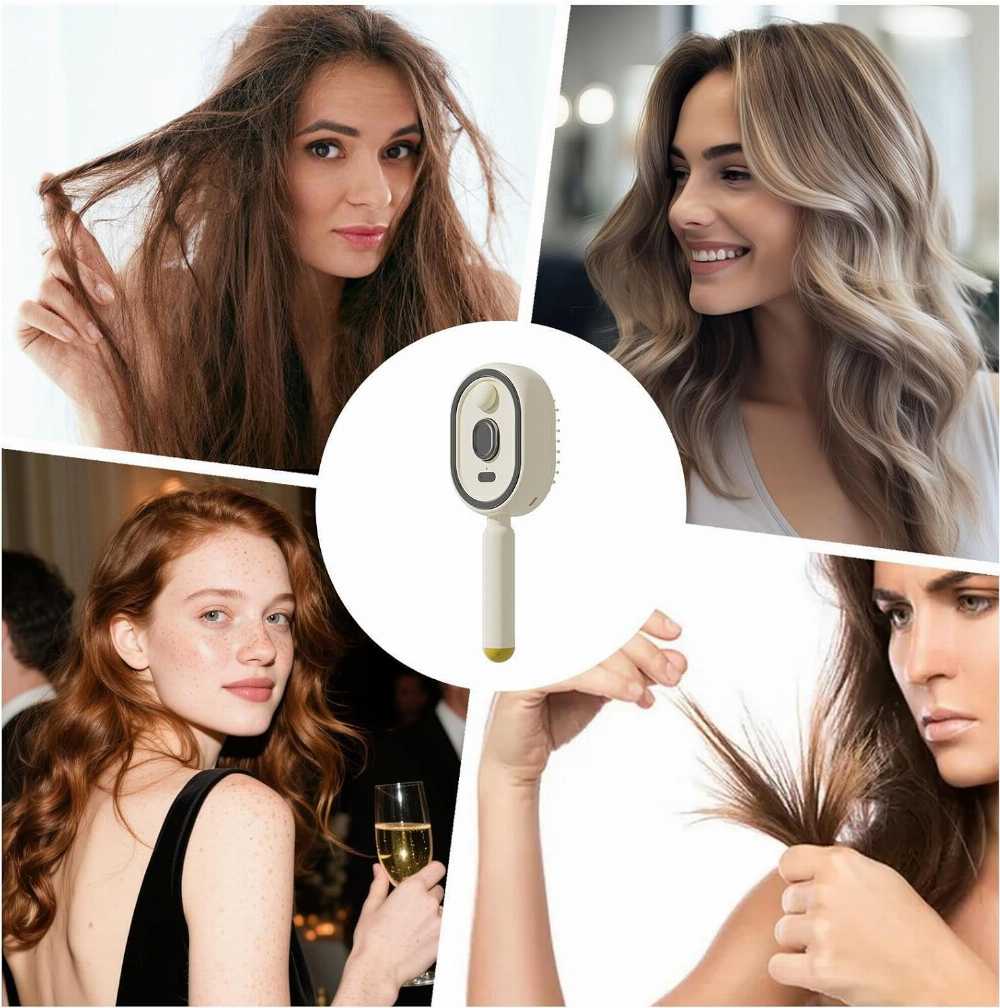 Steam Hair Straightener Brush | Rechargeable Cordless Detangling Comb