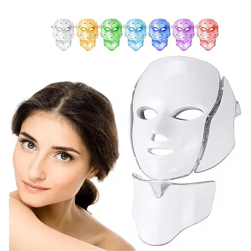 LED Face Mask with Infrared Light Therapy | Multi-Color At-Home Facial Beauty Device