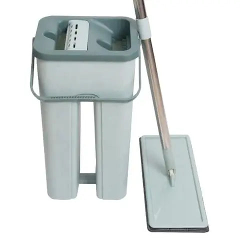 Professional Flat Floor Mop &amp; Bucket Set – 360° Rotating Spin Mop with 2 Washable Microfiber Pads for Home Floor Cleaning