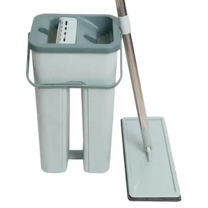 Professional Flat Floor Mop &amp; Bucket Set – 360° Rotating Spin Mop with 2 Washable Microfiber Pads for Home Floor Cleaning