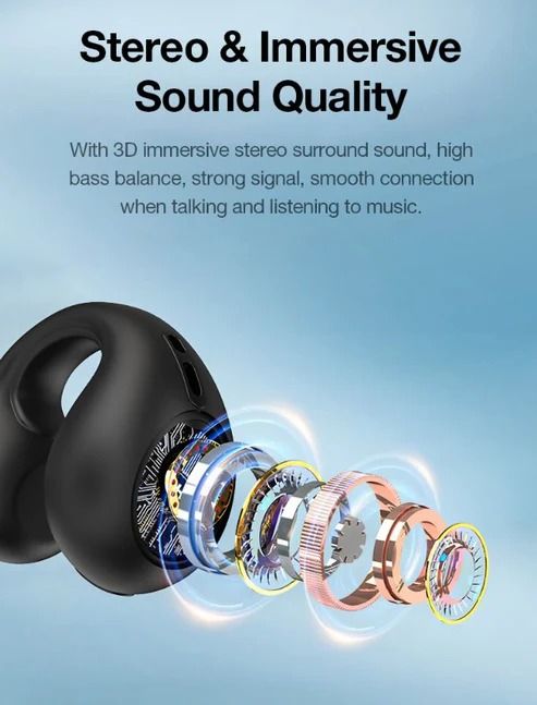 Bone Conduction Headphones – Bluetooth 5.0 Wireless Ear Clip