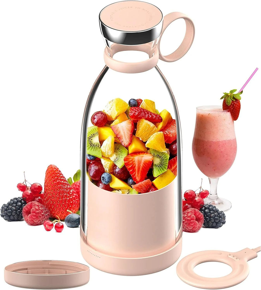 Portable USB Juicer Blender 350ml – 4-Blade Mini Smoothie Maker